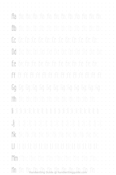A–z alphabet in tall skeleton caps worksheet thumbnail