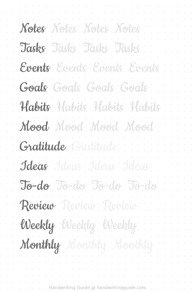 Journal headers in tall skeleton caps worksheet thumbnail